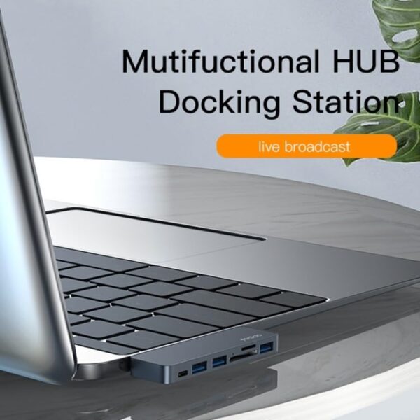 YESIDO HB10 Dual Type-c Hub Splitter 6-in-1 Usb3.0 Tf/memord Card Reader Pd Adapter Notebook Docking Station - Image 5