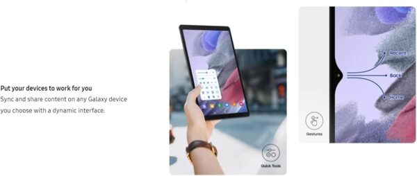 Samsung Galaxy Tab A7 Lite 8.7" (2021, WiFi + Cellular) 32GB 4G LTE Tablet & Phone (Makes Calls) GSM Unlocked, International Model w/US Charging Cube - SM-T225 (Grey, LTE+WiFi) - Image 4