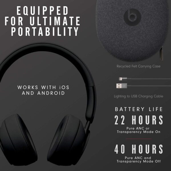 Beats Solo Pro Noise Cancelling Bluetooth Wireless Headphones - Black/Red/Ivory - Image 11