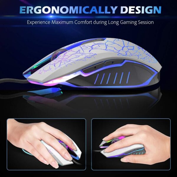 CZHEN Wired Computer Mouse, PC Laptop Gaming mice for Gamer,RGB USB Optical Mice with 7 Colors LED Backlight, 4 DPI Settings Up to 2400 DPI - Image 5