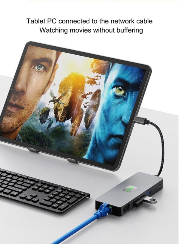 USB C Hub, Docking Station USB-C Adapter 11-in-1 Multiport Multiple Plug Splitter for MacBook Pro Air M1, 4K 60Hz HDMI, 3 USB 3.2 10Gbps, VGA, Ethernet LAN,... - Image 7