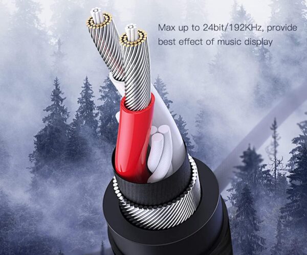 Yesido Premium Quality Audio Cable (AUX 3.5MM Male To Male Audio Cable, Black, 1Meter) - Image 4