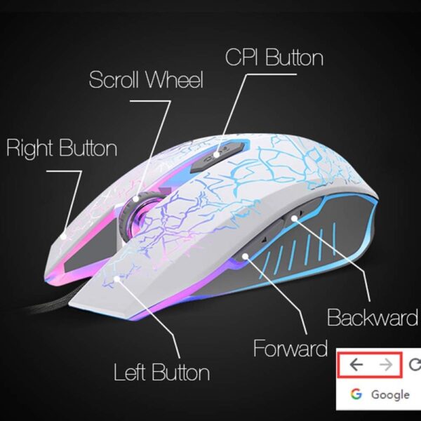 CZHEN Wired Computer Mouse, PC Laptop Gaming mice for Gamer,RGB USB Optical Mice with 7 Colors LED Backlight, 4 DPI Settings Up to 2400 DPI - Image 4