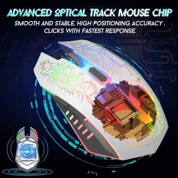 CZHEN Wired Computer Mouse, PC Laptop Gaming mice for Gamer,RGB USB Optical Mice with 7 Colors LED Backlight, 4 DPI Settings Up to 2400 DPI - Image 6