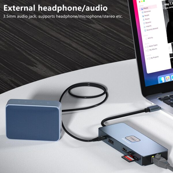 USB C Hub, Docking Station USB-C Adapter 11-in-1 Multiport Multiple Plug Splitter for MacBook Pro Air M1, 4K 60Hz HDMI, 3 USB 3.2 10Gbps, VGA, Ethernet LAN,... - Image 5