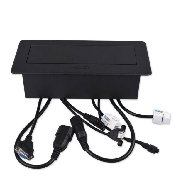 Table Pop up Power Box with Power USB Charger Data Cat6 Desktop Connection Box Socket for Conference Meeting Room Kitchen - Image 7