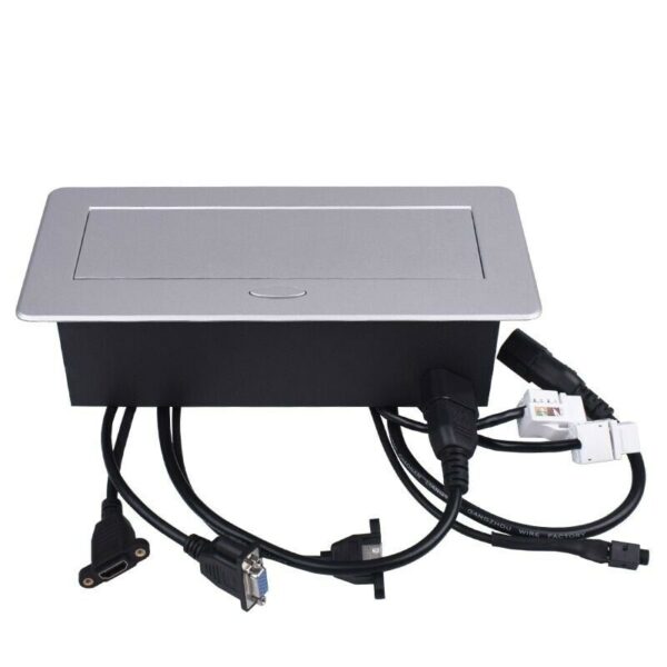 Table Pop up Power Box with Power USB Charger Data Cat6 Desktop Connection Box Socket for Conference Meeting Room Kitchen - Image 4