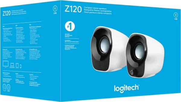 Logitech Z120 USB Powered Speaker -White - Image 3