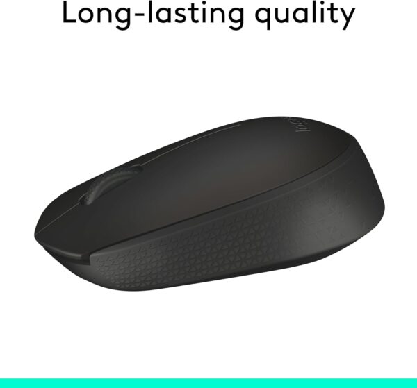Logitech M170 Wireless Mouse for PC, Mac, Laptop, 2.4 GHz with USB Mini Receiver, Optical Tracking, 12-Months Battery Life, Ambidextrous - Black - Image 7
