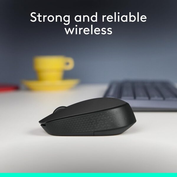 Logitech M170 Wireless Mouse for PC, Mac, Laptop, 2.4 GHz with USB Mini Receiver, Optical Tracking, 12-Months Battery Life, Ambidextrous - Black - Image 10